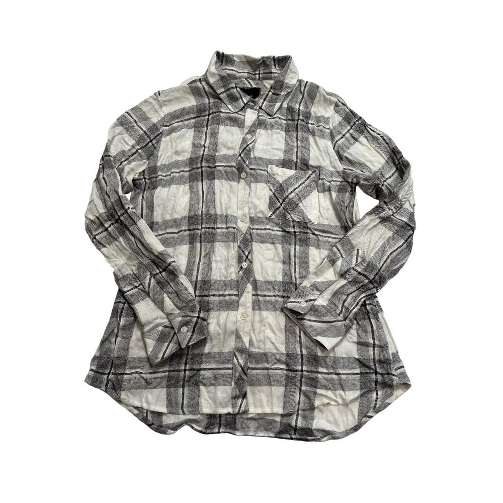 Rails Button Front Plaid Shirt In White Grey - image 1